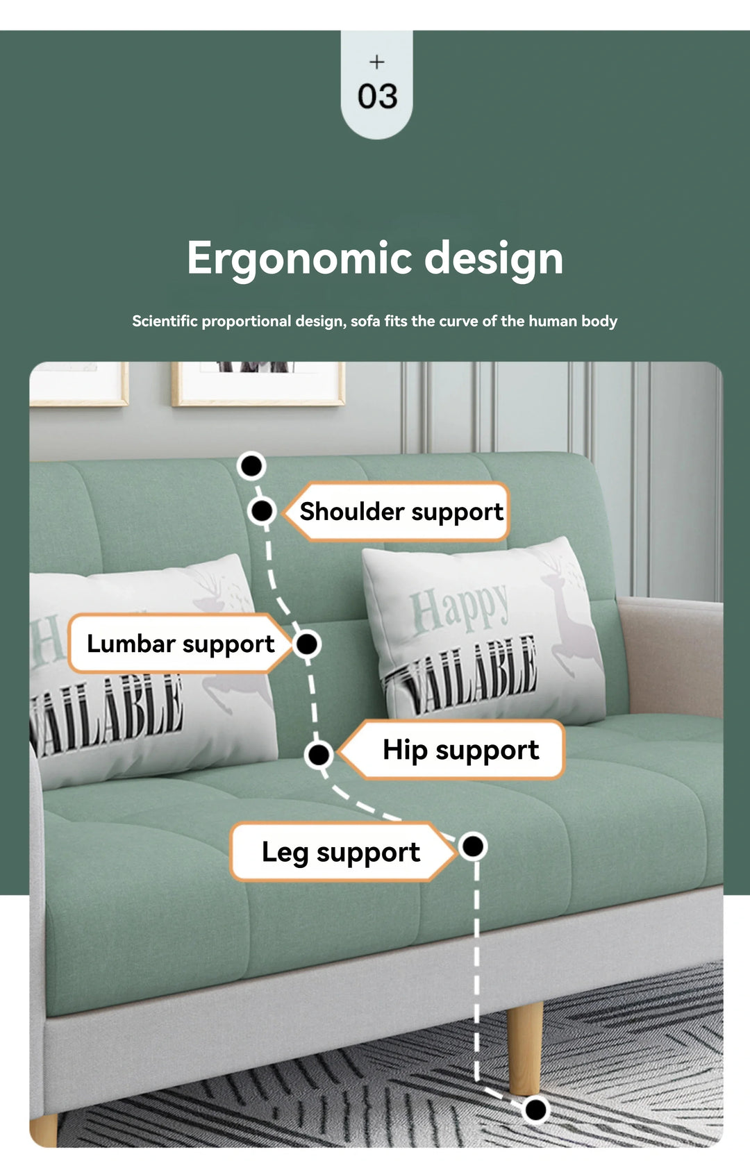 Stable Small Unit Sofa Bed, Three Person Sofa