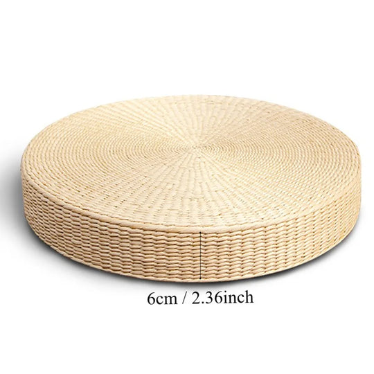 Handmade Straw Woven Futon Cushion B