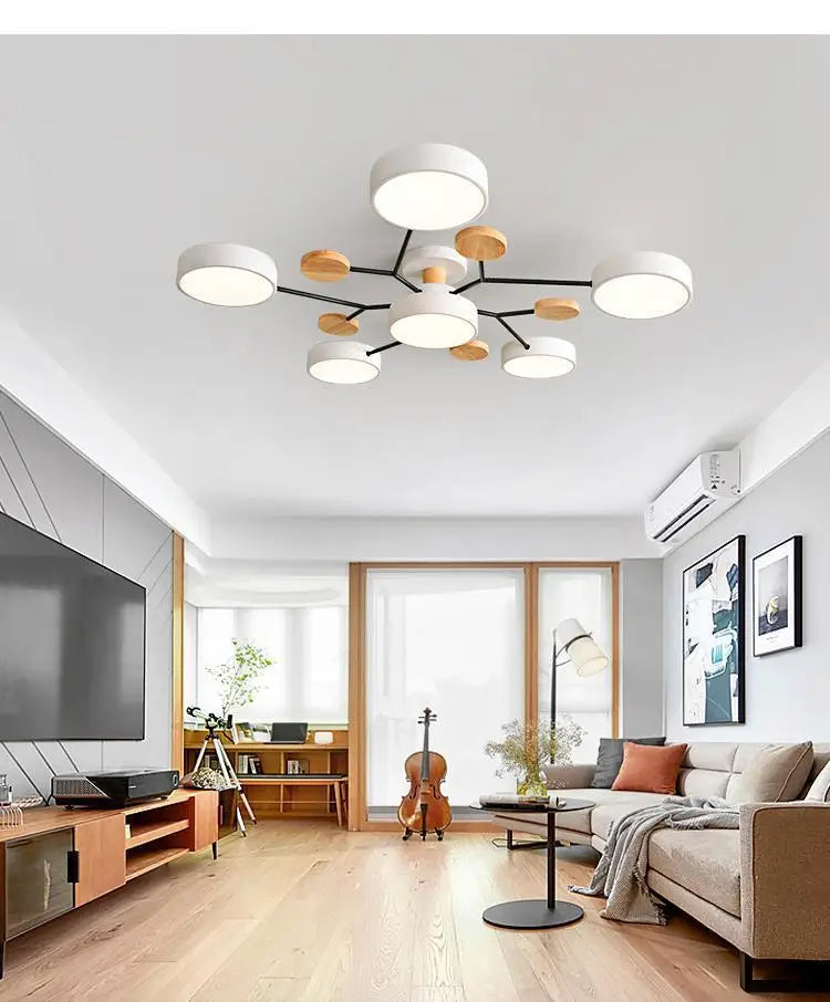 Modern Living Room Ceiling Chandelier Light Three Colors