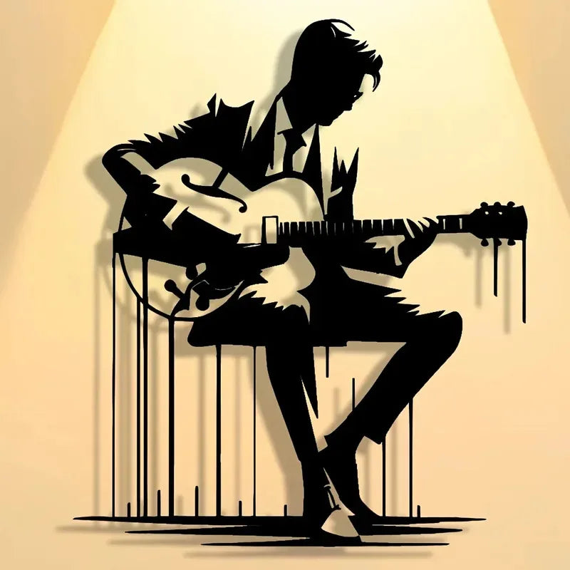 Abstract Metal Guitar Wall Art for Music Lovers