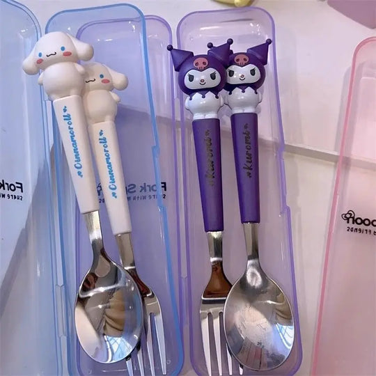 Kitty Cinnamoroll Spoon Fork 2 Pcs Set Stainless Steel