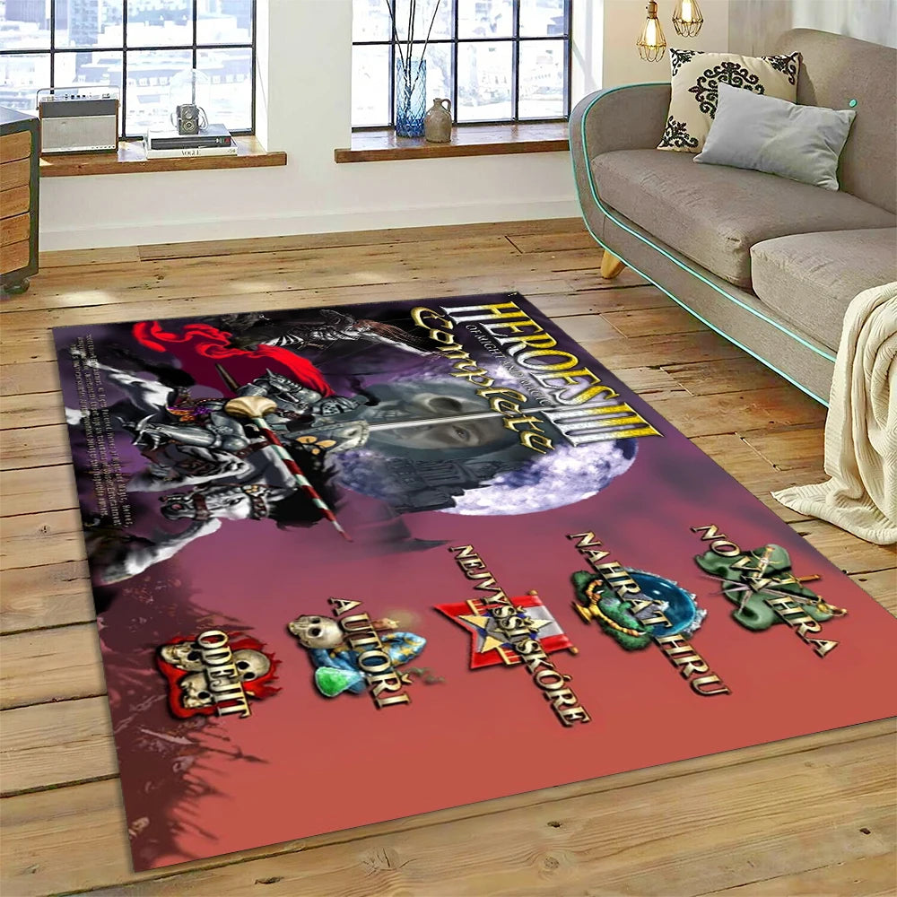 HD Heroes of Might and Magic Retro Games Rug Carpet for Living Room Bedroom Decor,Floor Mat Non-slip Decoration for Sofa Doormat