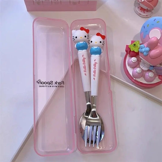 Kitty Cinnamoroll Spoon Fork 2 Pcs Set Stainless Steel