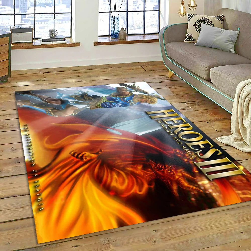 HD Heroes of Might and Magic Retro Games Rug Carpet for Living Room Bedroom Decor,Floor Mat Non-slip Decoration for Sofa Doormat