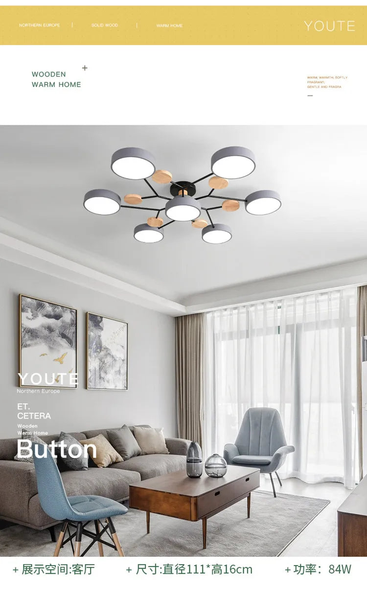 Modern Living Room Ceiling Chandelier Light Three Colors